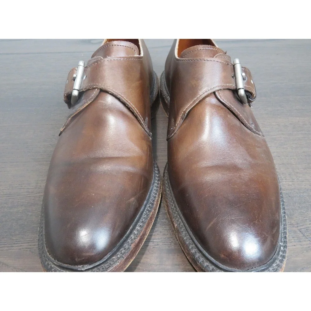 Allen Edmonds Norwich Shoes Mens Size 9 D Brown Monk Strap Made USA Leather